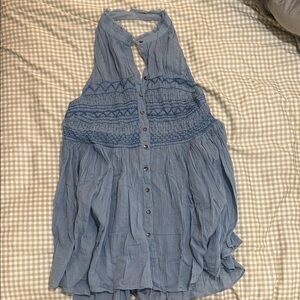 Free People Blue Sleeveless Women's Top